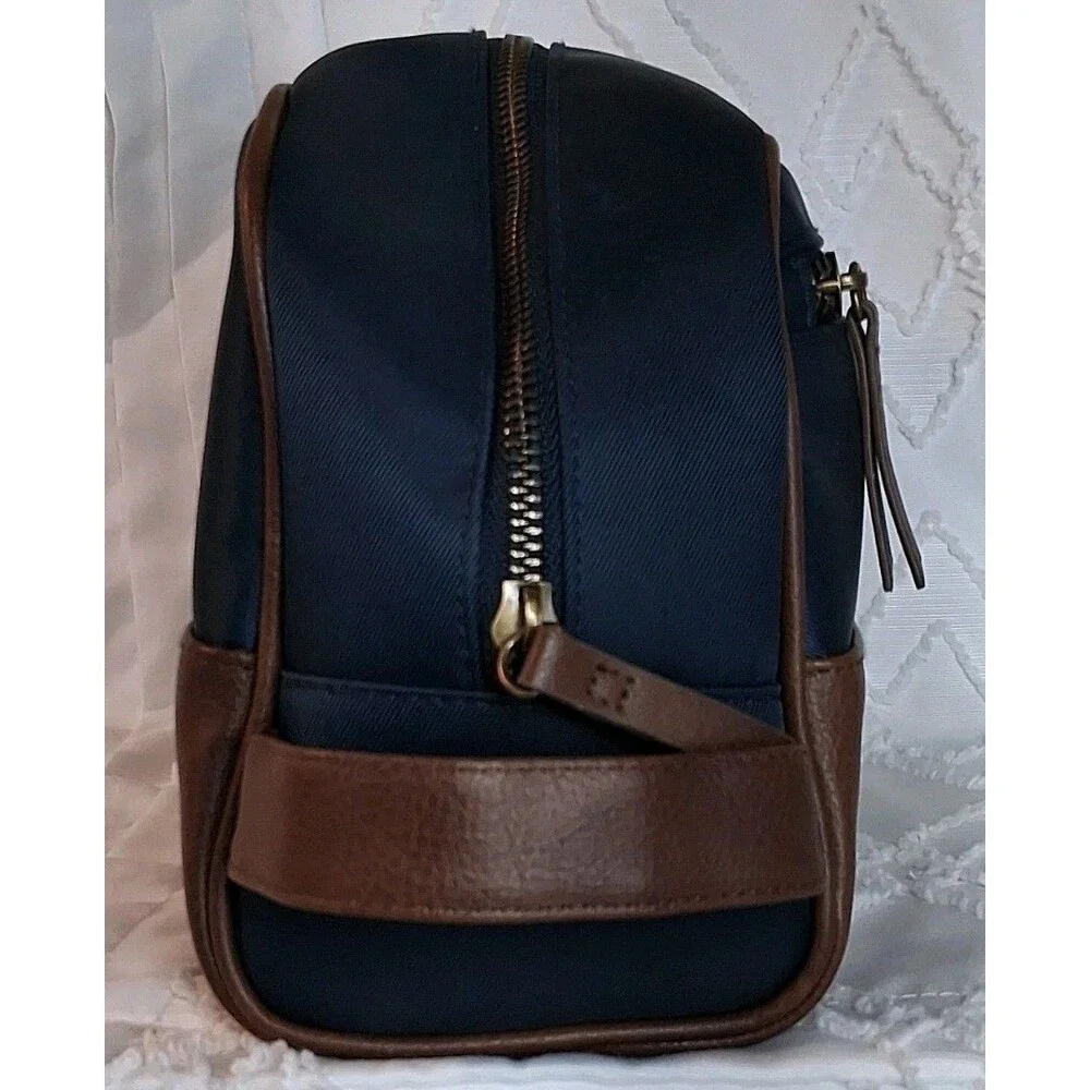 Tommy Bahama Men Blue Toiletry Shaving Travel Bag Leather Nylon Resort Vacation